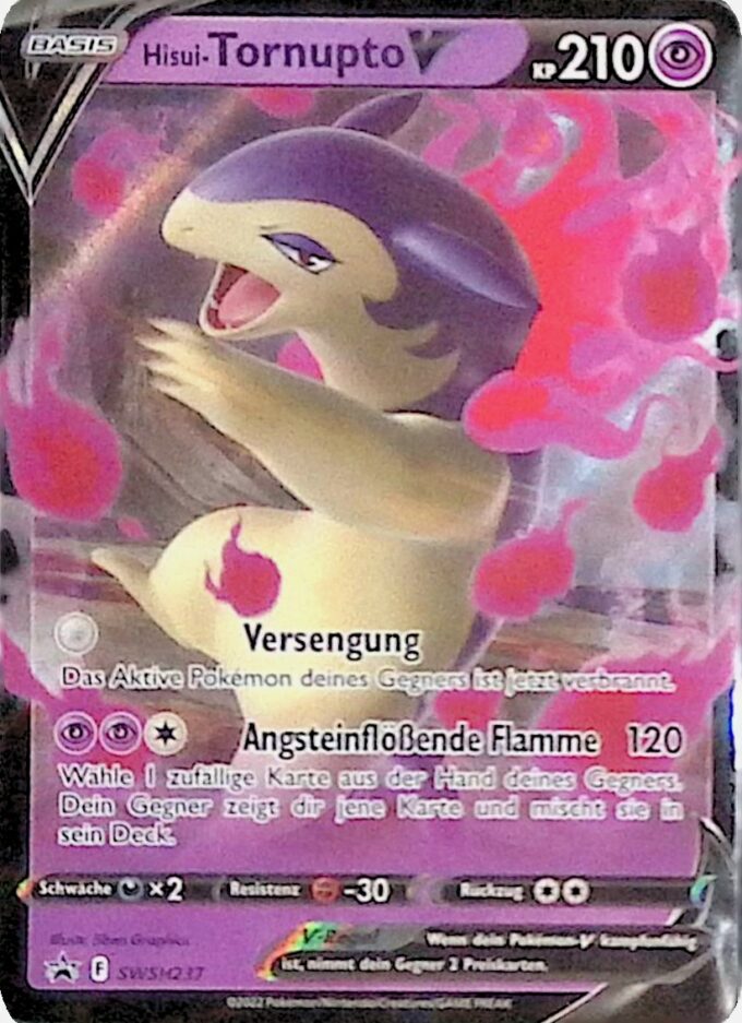 237 – Hisui-Tornupto V / Hisuian Typhlosion V – Black Star Promos (SWSH) - Deutsch