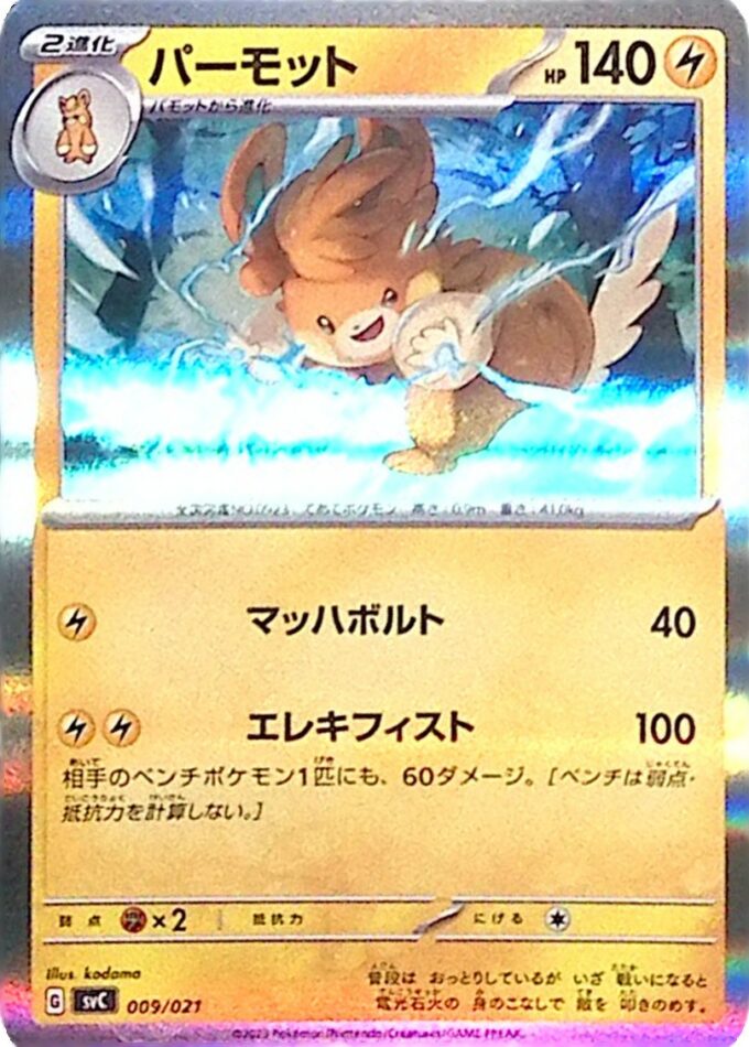 009 – Pamomamo / Pawmot (svC 009) HOLO - ex Starter Set Pikachu ex & Pawmot